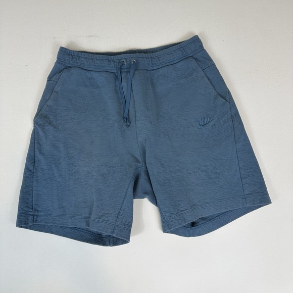 Nike Sportswear Blue Knit Workout Shorts Mens Large Active‎ Training AR3192-418 - Picture 1 of 6